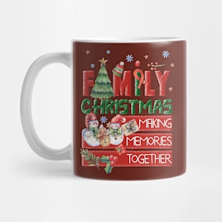 Happy Family Christmas Text Mug
